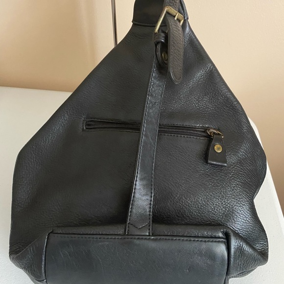 Leather &Co Vintage Retro Real Leather Black  Shoulder Bag Handbag Backpack main image 4